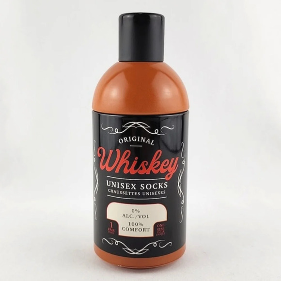 Original Whiskey Unisex Novelty Crew Socks Collectible Tin Bottle One Size - Picture 1 of 9